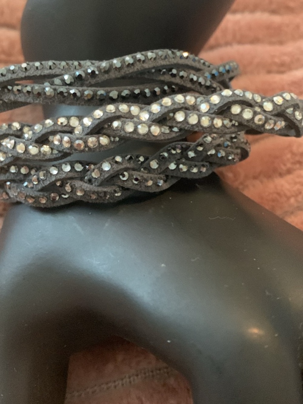 Touchstone Crystal Black Layered Crystal Wrap Bracelet - Picture 4 of 9
